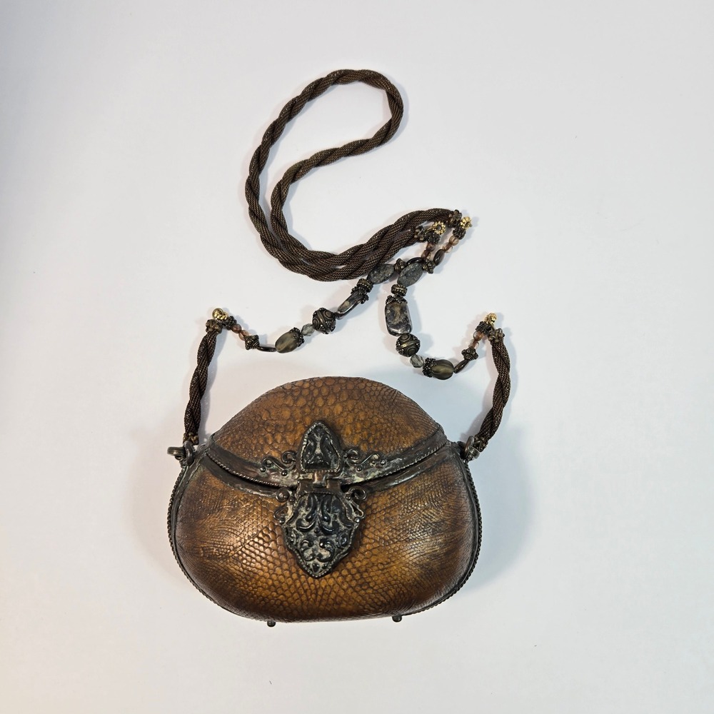 Vintage Maya Evangelista Resin Crossbody Clutch Wearable Art Designer Bag